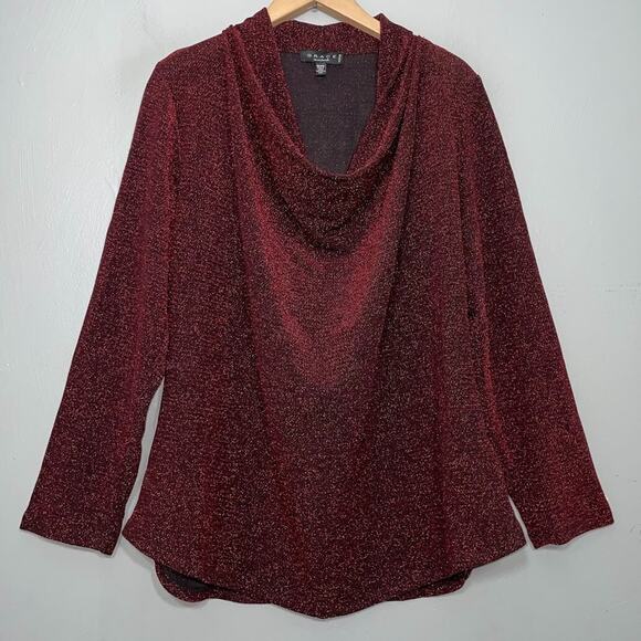 Grace The Perfect Fit Plus Size 1X Red Sparkle Glitter Top Y2K Glam Metallic - Picture 1 of 10